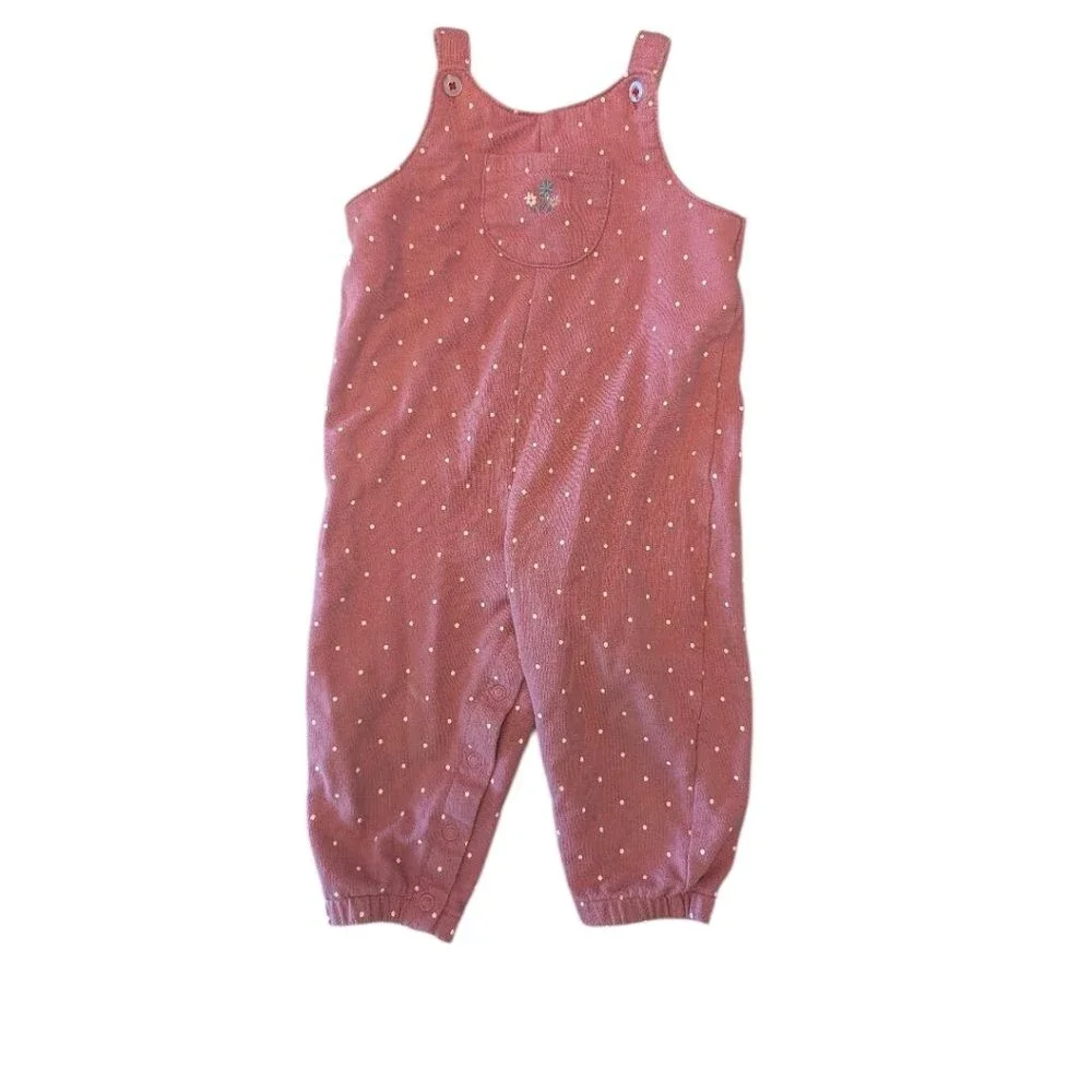 Carter's Just One You Pink Floral Overalls Size 12 Months